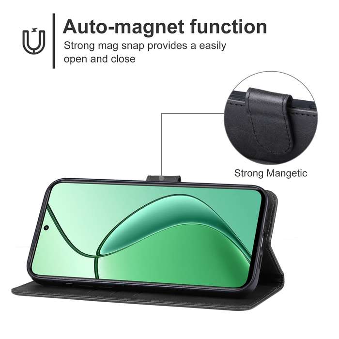For Realme C65 5G Leather Phone Case(Black)