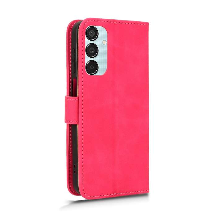 For Samsung Galaxy M15 5G Skin Feel Magnetic Flip Leather Phone Case(Rose Red)