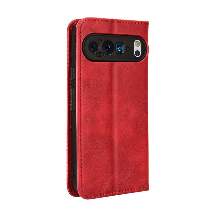 For Google Pixel 9 Pro Magnetic Buckle Retro Texture Leather Phone Case(Red)