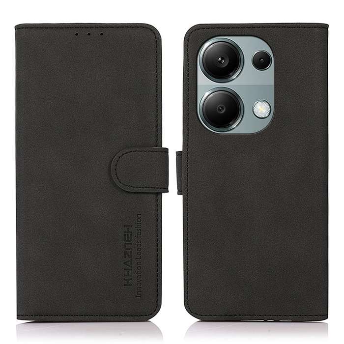For Xiaomi Redmi Note 13 Pro 4G / POCO M6 Pro KHAZNEH Matte Texture Leather Phone Case(Black)
