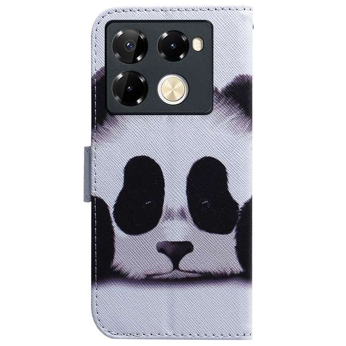 For Infinix Note 40 Pro 5G / 40 Pro 4G Coloured Drawing Flip Leather Phone Case(Panda)