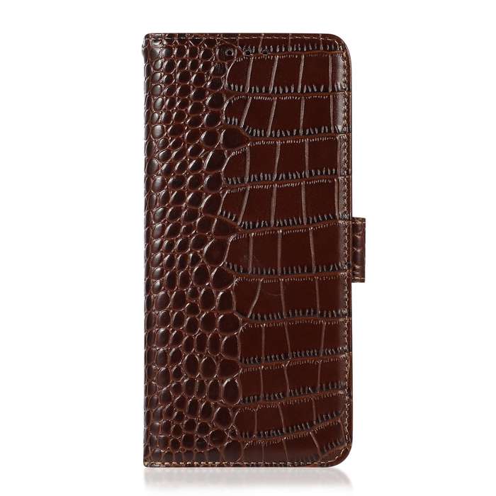 For Xiaomi 14 Pro Crocodile Top Layer Cowhide Leather Phone Case(Brown)
