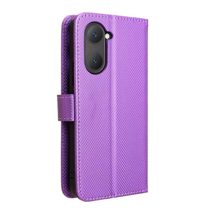 For vivo Y03 4G Diamond Texture Leather Phone Case(Purple)