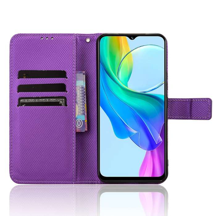 For vivo Y03 4G Diamond Texture Leather Phone Case(Purple)