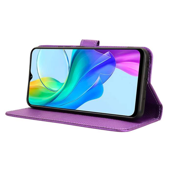 For vivo Y03 4G Diamond Texture Leather Phone Case(Purple)
