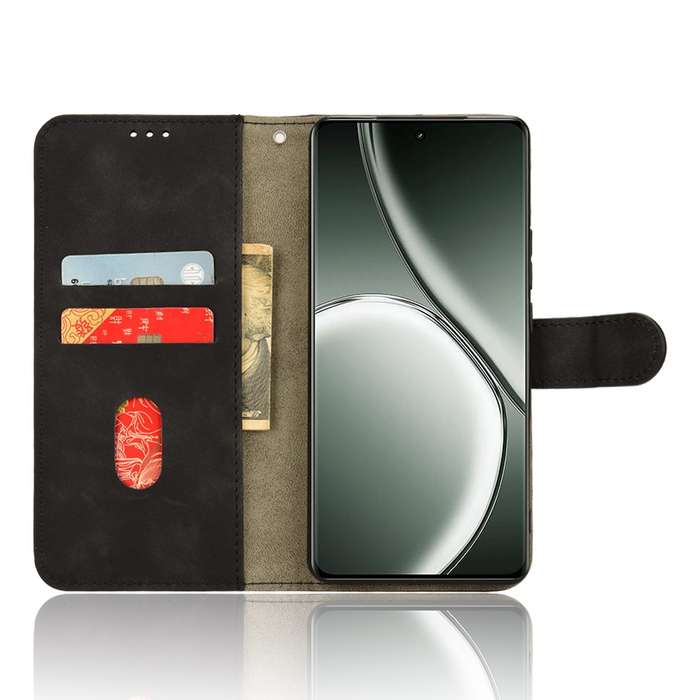 For Realme GT Neo6 SE Skin Feel Magnetic Flip Leather Phone Case(Black)