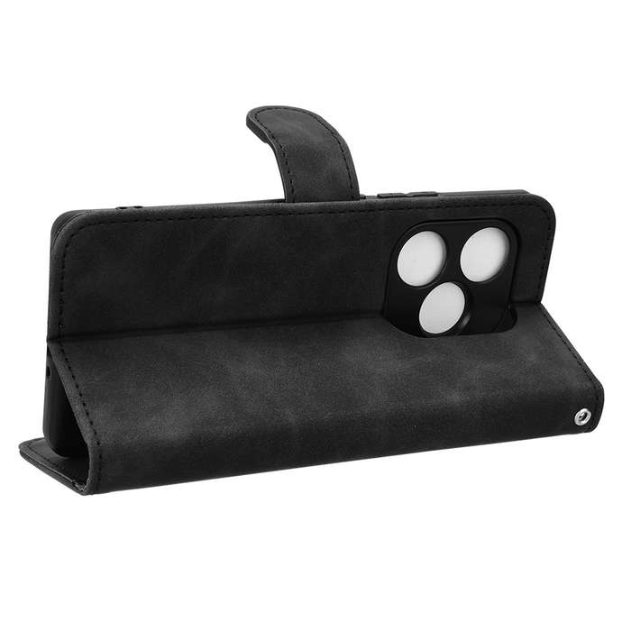 For Realme GT Neo6 SE Skin Feel Magnetic Flip Leather Phone Case(Black)