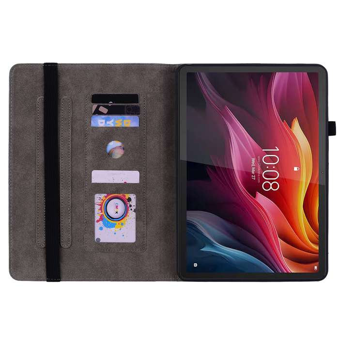For Lenovo Tab K11 Plus Butterfly Rose Embossed Leather Tablet Case(Purple)