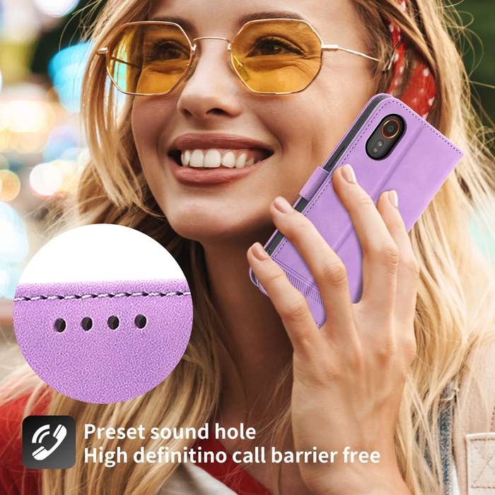 For Samsung Galaxy Xcover 7 Dierfeng Dream Line TPU + PU Leather Phone Case(Purple)