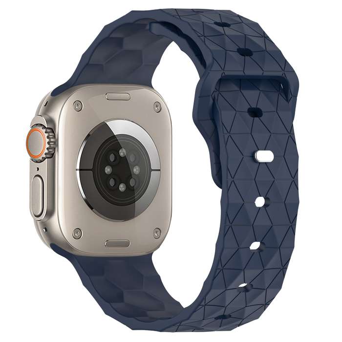 Football Texture Silicone Watch Band For Apple Watch Ultra 2 49mm(Midnight Blue)