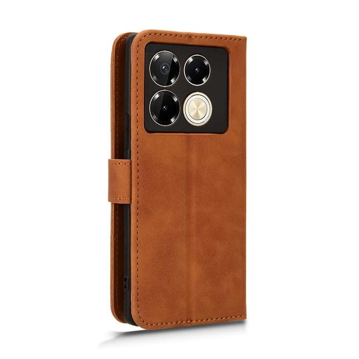 For Infinix Note 40 5G Skin Feel Magnetic Flip Leather Phone Case(Brown)