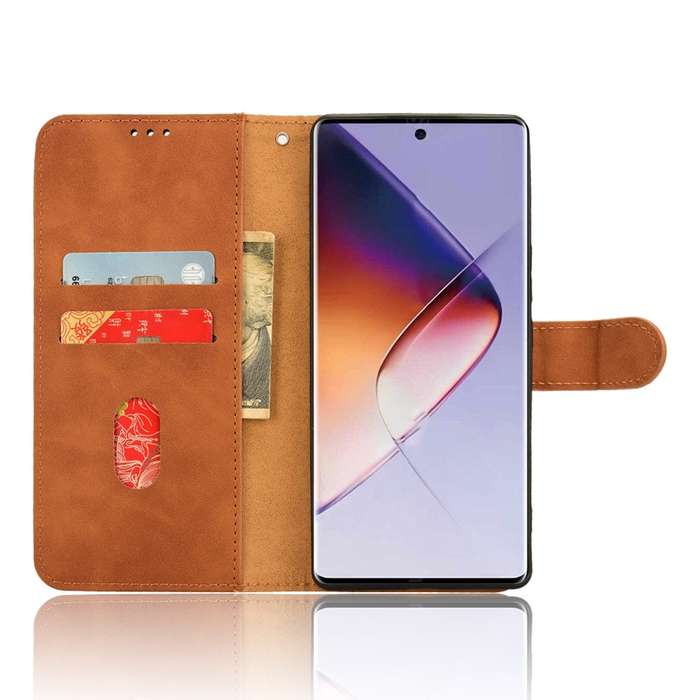 For Infinix Note 40 5G Skin Feel Magnetic Flip Leather Phone Case(Brown)