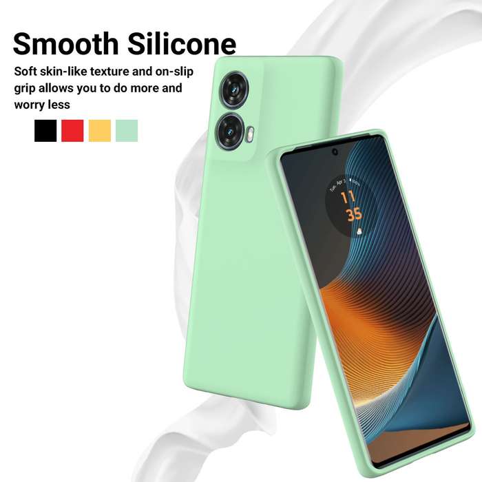 For Motorola Moto G85 Pure Color Liquid Silicone Shockproof Phone Case(Green)