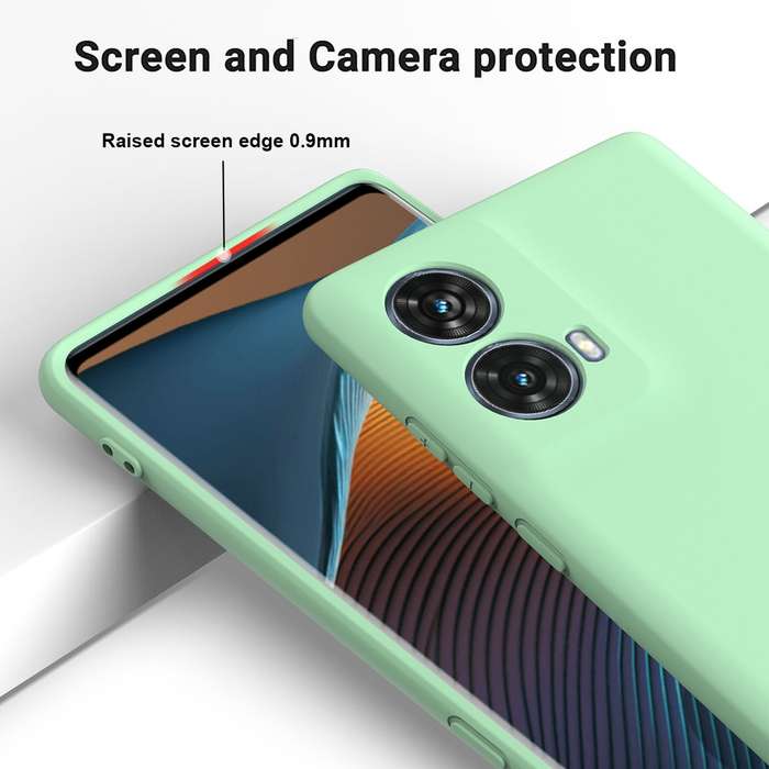 For Motorola Moto G85 Pure Color Liquid Silicone Shockproof Phone Case(Green)