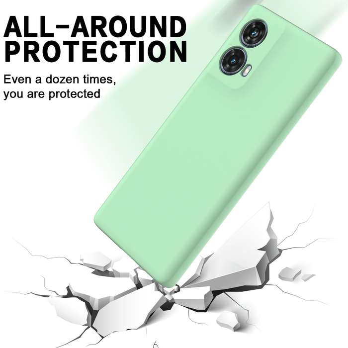 For Motorola Moto G85 Pure Color Liquid Silicone Shockproof Phone Case(Green)