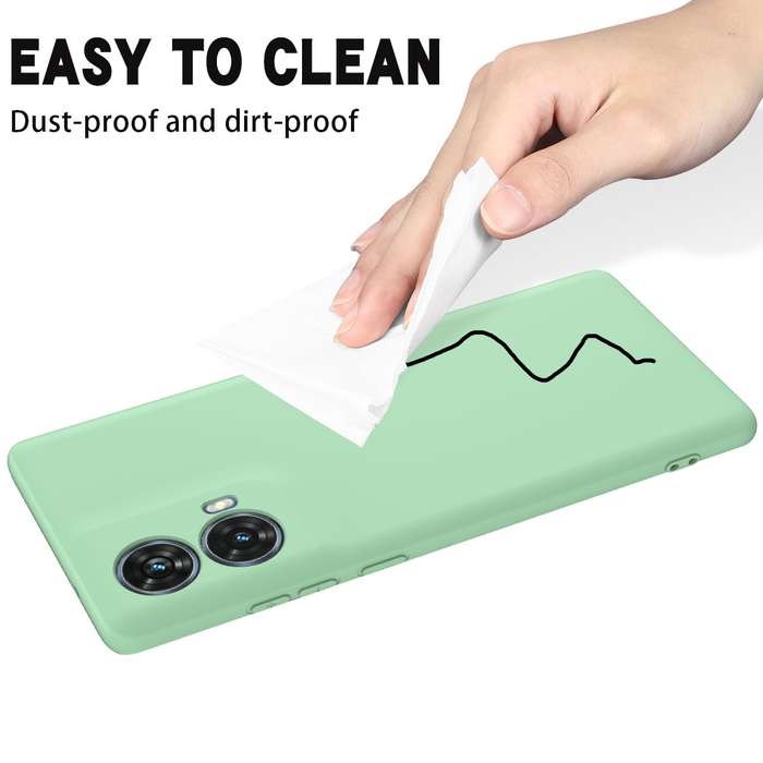 For Motorola Moto G85 Pure Color Liquid Silicone Shockproof Phone Case(Green)
