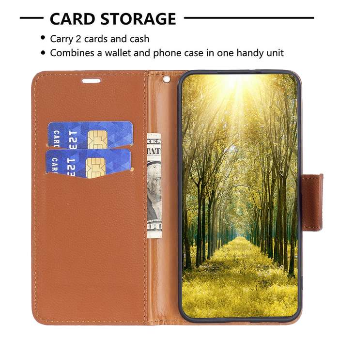 For Xiaomi Redmi Note 13 Pro+ 5G Litchi Texture Pure Color Leather Phone Case(Brown)