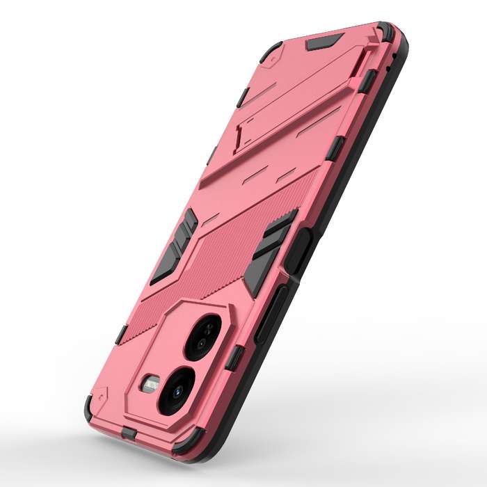 For vivo iQOO Z9X 5G Punk Armor 2 in 1 PC + TPU Phone Case with Holder(Light Red)