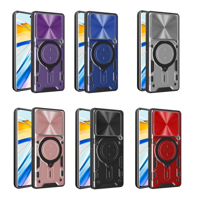 For Realme C61 / C63 CD Texture Sliding Camshield Magnetic Holder Phone Case(Pink)