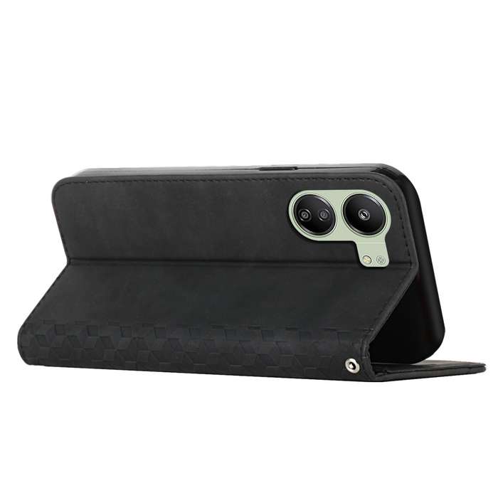 For Xiaomi Redmi 13C Diamond Splicing Skin Feel Magnetic Leather Phone Case(Black)