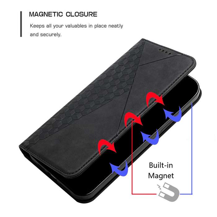 For Xiaomi Redmi 13C Diamond Splicing Skin Feel Magnetic Leather Phone Case(Black)