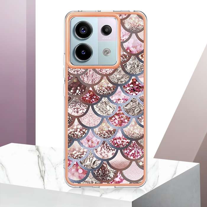 For Xiaomi Redmi Note 13 Pro 5G Global Electroplating IMD TPU Phone Case(Pink Scales)