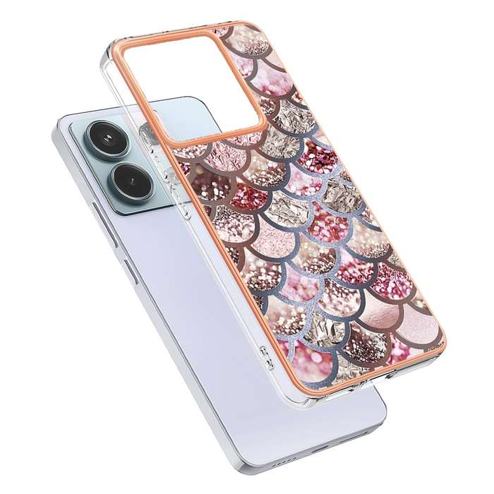 For Xiaomi Redmi Note 13 Pro 5G Global Electroplating IMD TPU Phone Case(Pink Scales)