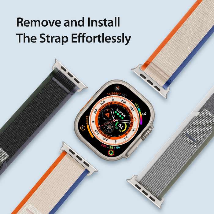 For Apple Watch SE 2022 40mm DUX DUCIS YJ Series Nylon Watch Band(Orange Beige)