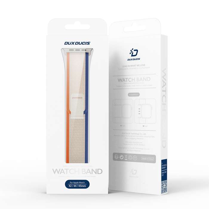 For Apple Watch SE 2022 40mm DUX DUCIS YJ Series Nylon Watch Band(Orange Beige)