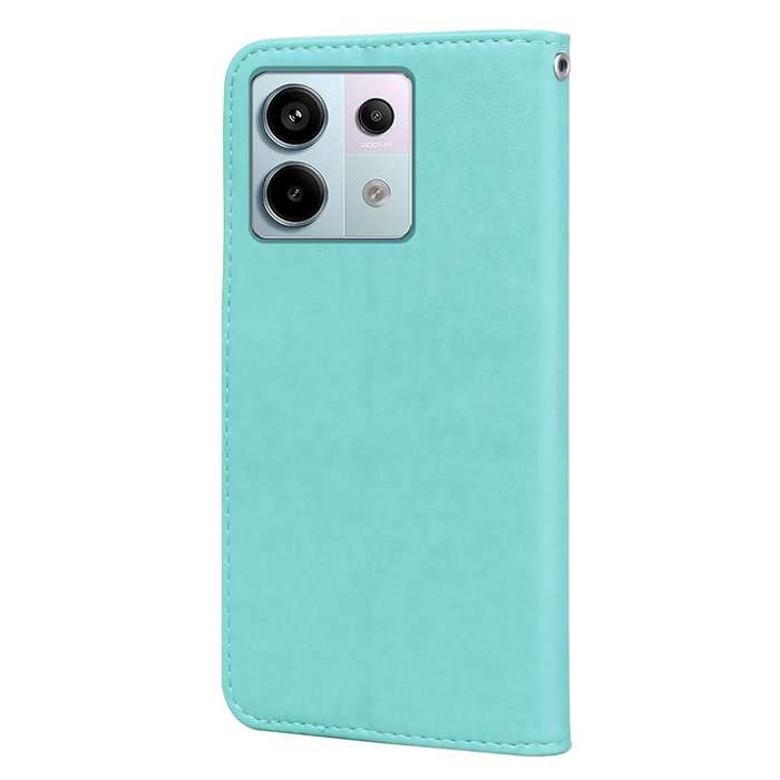 For Xiaomi Redmi Note 13 4G Rose Embossed Flip PU Leather Phone Case(Green)