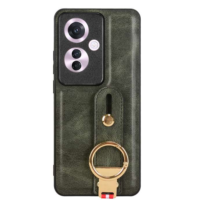For OPPO Reno11 F / F25 Pro Wristband Leather Back Phone Case(Green)