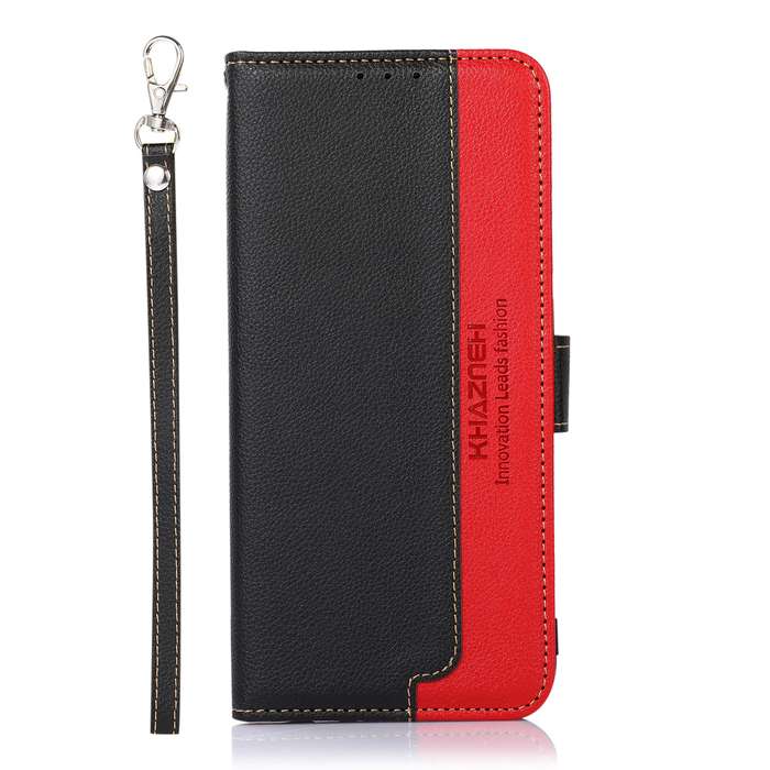 For iPhone 16 KHAZNEH Litchi Texture Leather RFID Phone Case(Black)