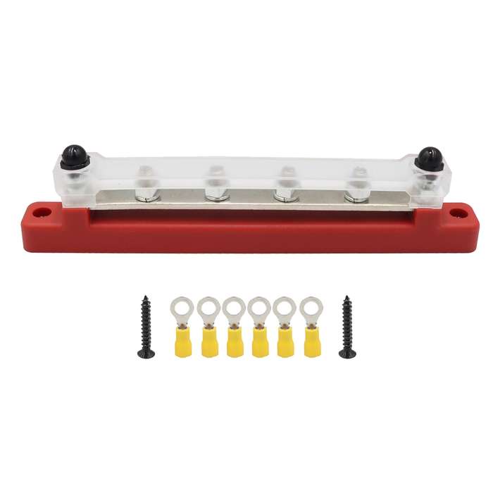 CP-3123 RV Yacht 150A High Current Single-row 4-way Busbar with 6pcs Terminals