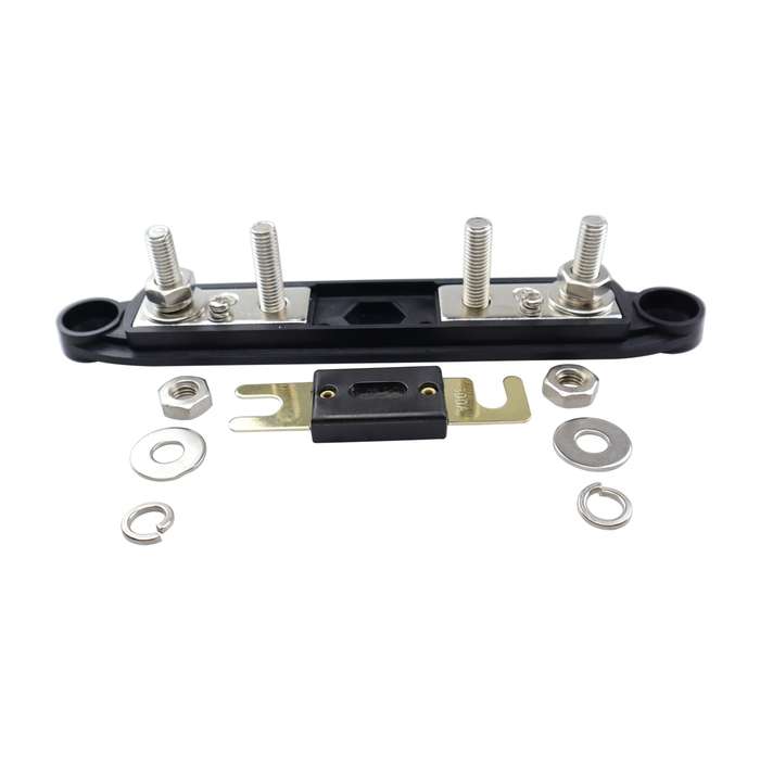 CP-4124-01 RV Yacht M8 Single Row 4-way Power Distribution Block Busbar with Cover with 300A Fuse