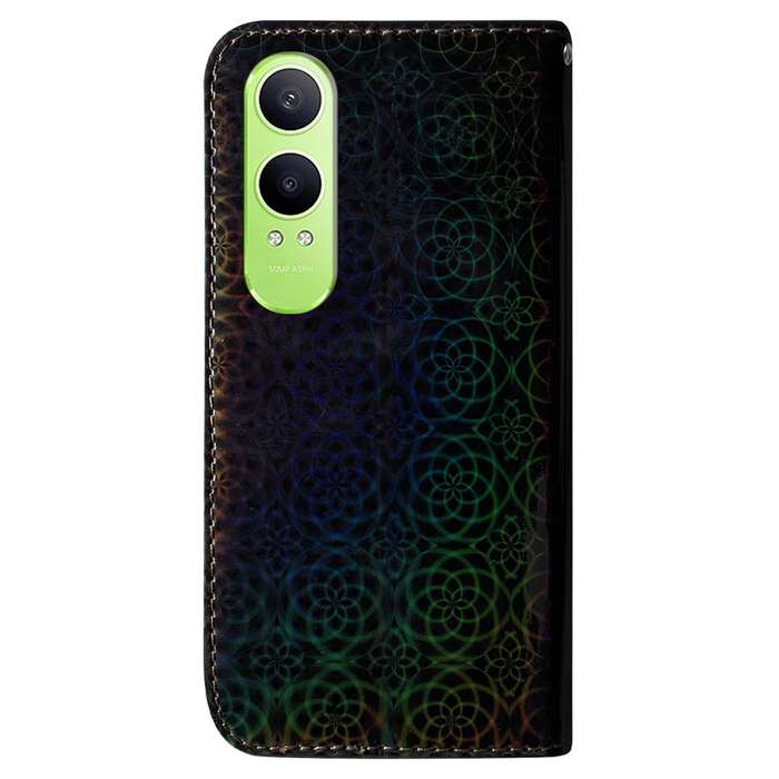 For OPPO K12x Colorful Magnetic Buckle Leather Phone Case(Black)