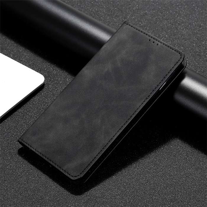 For vivo Y03 4G Skin Feel Magnetic Leather Phone Case(Black)