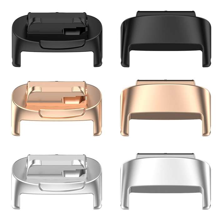 For Fitbit Inspire 3 1 Pair Stainless Steel Metal Watch Band Connector(Silver)