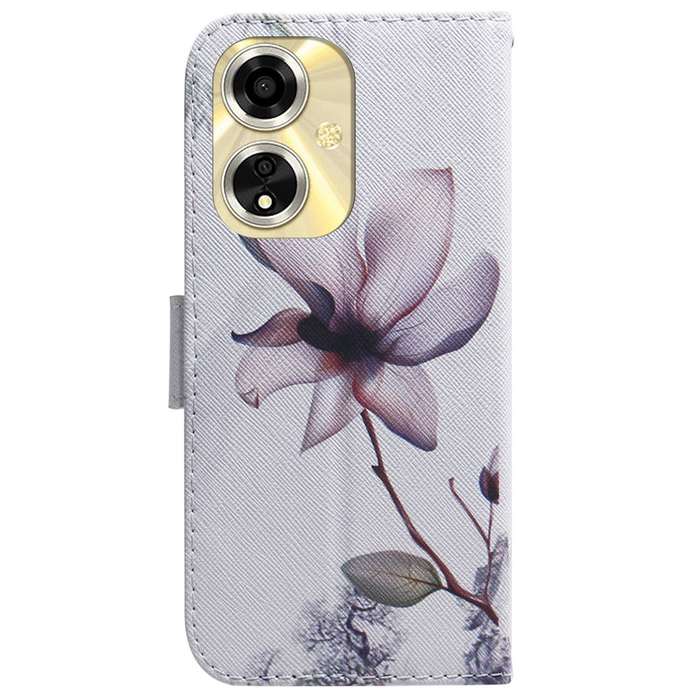 For OPPO A59 5G / A2M Coloured Drawing Flip Leather Phone Case(Magnolia)