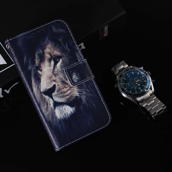 For OPPO Reno11 Global Coloured Drawing Flip Leather Phone Case(Lion)