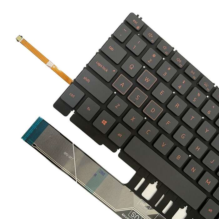 For Dell Inspiron G15 5510 5511 5515 5520 US Version Orange Backlight Laptop Keyboard(Black)