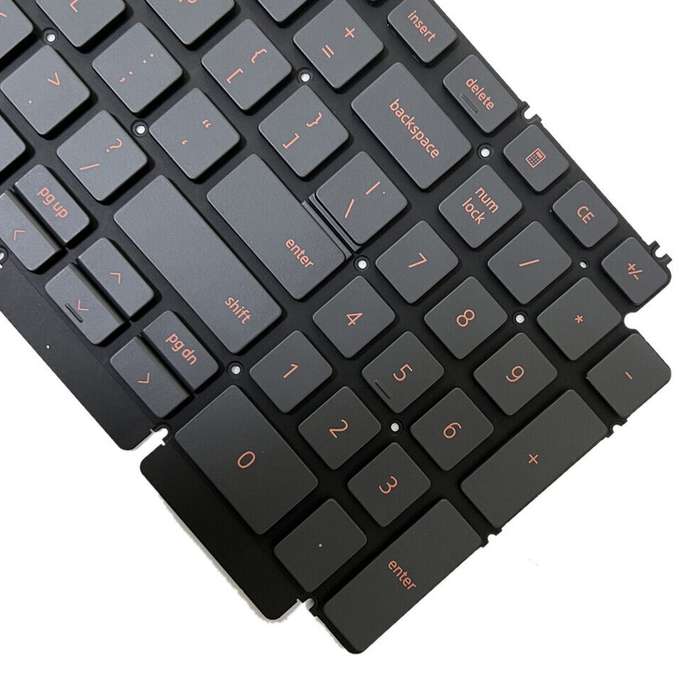 For Dell Inspiron G15 5510 5511 5515 5520 US Version Orange Backlight Laptop Keyboard(Black)