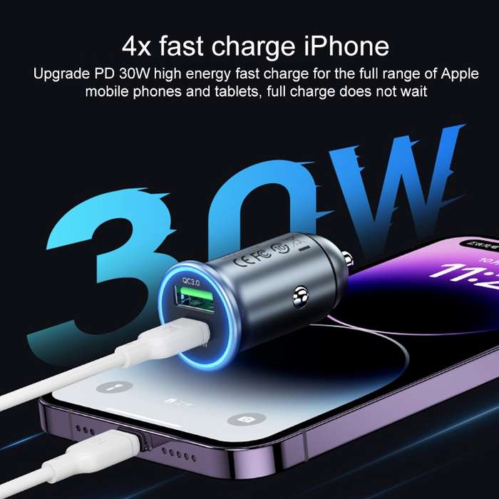 MOMAX UC18 30W Dual Port QC3.0 Car Fast Charger