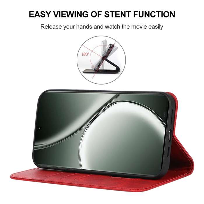 For Realme GT Neo6 SE Magnetic Closure Leather Phone Case(Red)