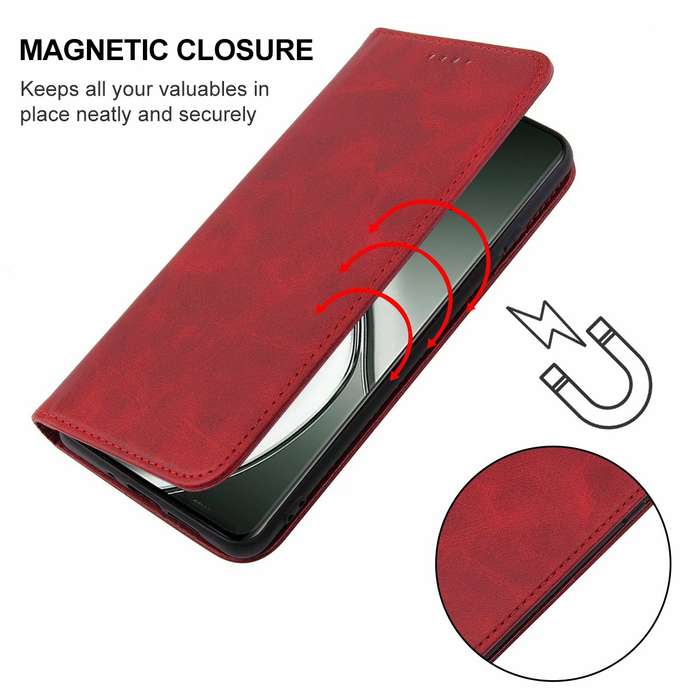 For Realme GT Neo6 SE Magnetic Closure Leather Phone Case(Red)