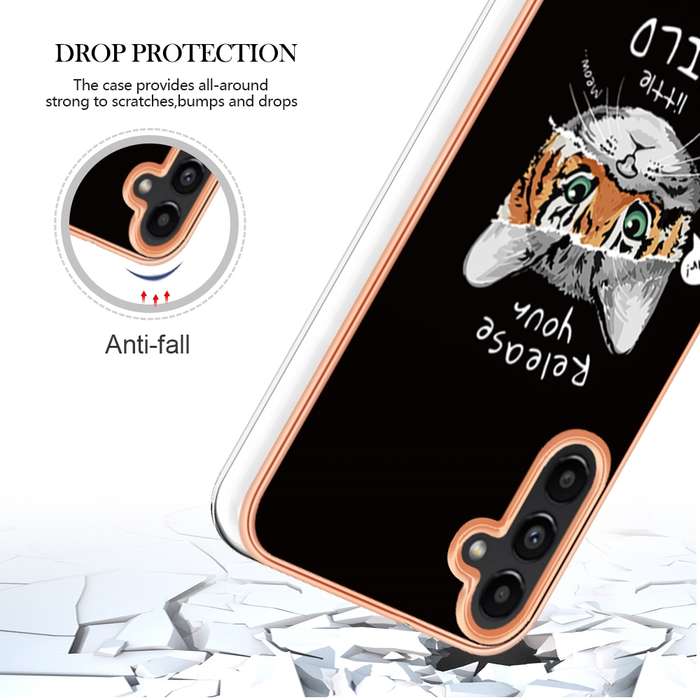 For Samsung Galaxy A35 5G Electroplating Marble Dual-side IMD Phone Case(Natural Growth)