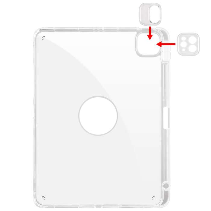 For iPad Air 13 2024 Clear Acrylic 360 Rotation Detachable Leather Tablet Case(Ice Blue)