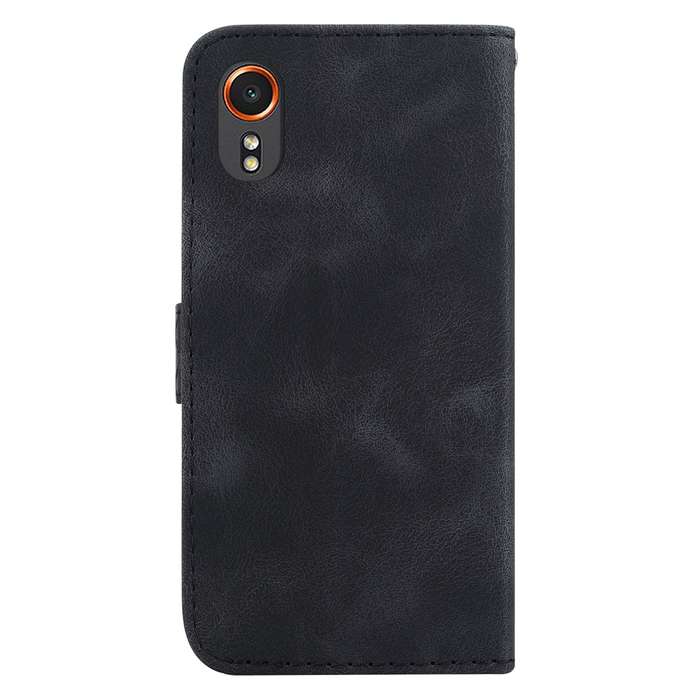 For Samsung Galaxy Xcover7 7-shaped Embossed Leather Phone Case(Black)