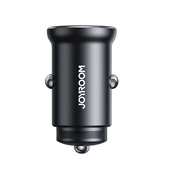JOYROOM JR-CCN06 30W Dual PD Type-C Mini Metal Car Charger(Black)