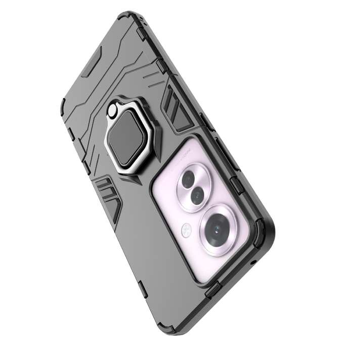 For OPPO Reno11 F 5G PC + TPU Shockproof Protective Phone Case with Magnetic Ring Holder(Red)