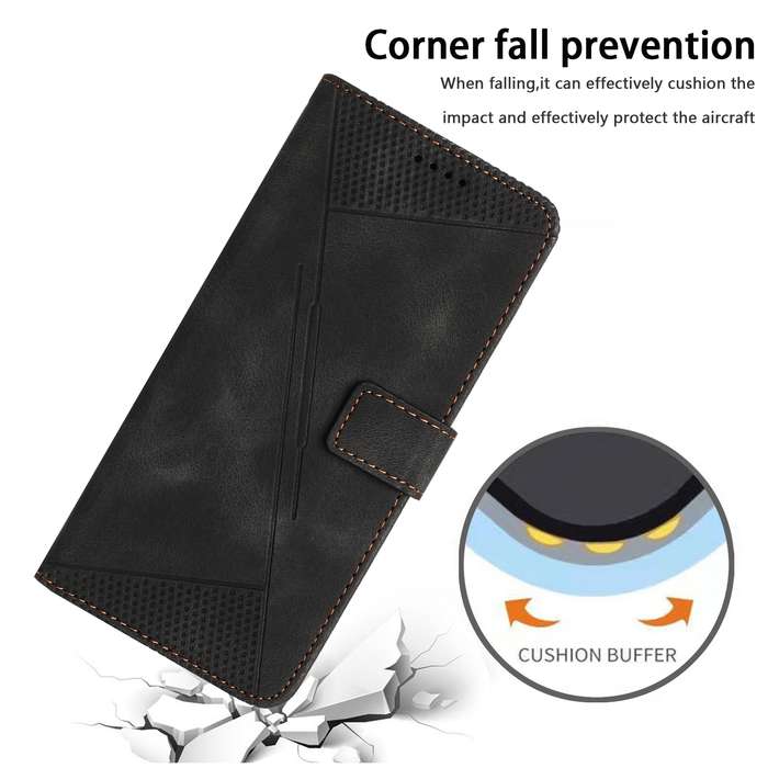 For OPPO A59 5G Dream Triangle Leather Phone Case with Lanyard(Black)